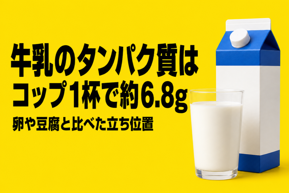 牛乳のタンパク質はコップ1杯で約6.8g　卵や豆腐と比べた立ち位置