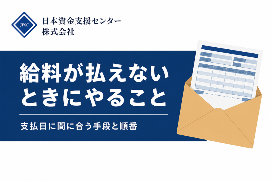 給料が払えないときにやること。支払日に間に合う手段と順番を解説する記事のアイキャッチ