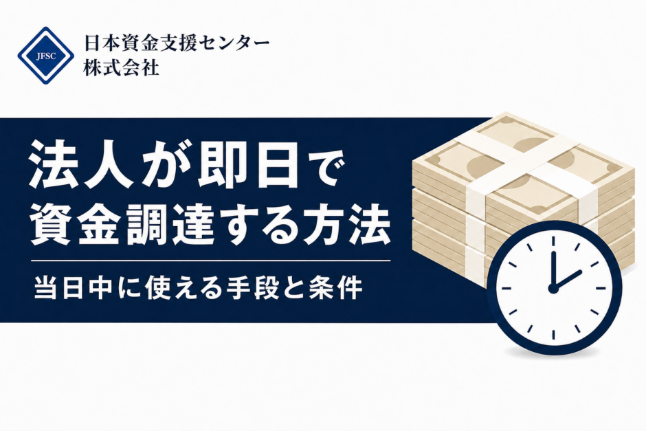 法人が即日で資金調達する方法　当日中に使える手段と条件