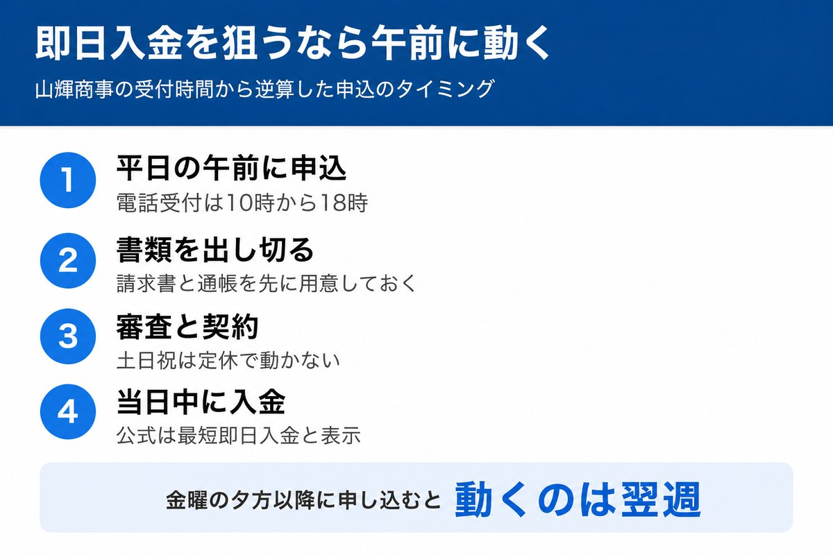 山輝商事の申込から入金までの流れ